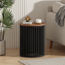 ACACIA SOLID WOOD SIDE TABLE,NATURAL & BLACK COLOR