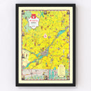 Vintage Map of Montreal Region, 1948