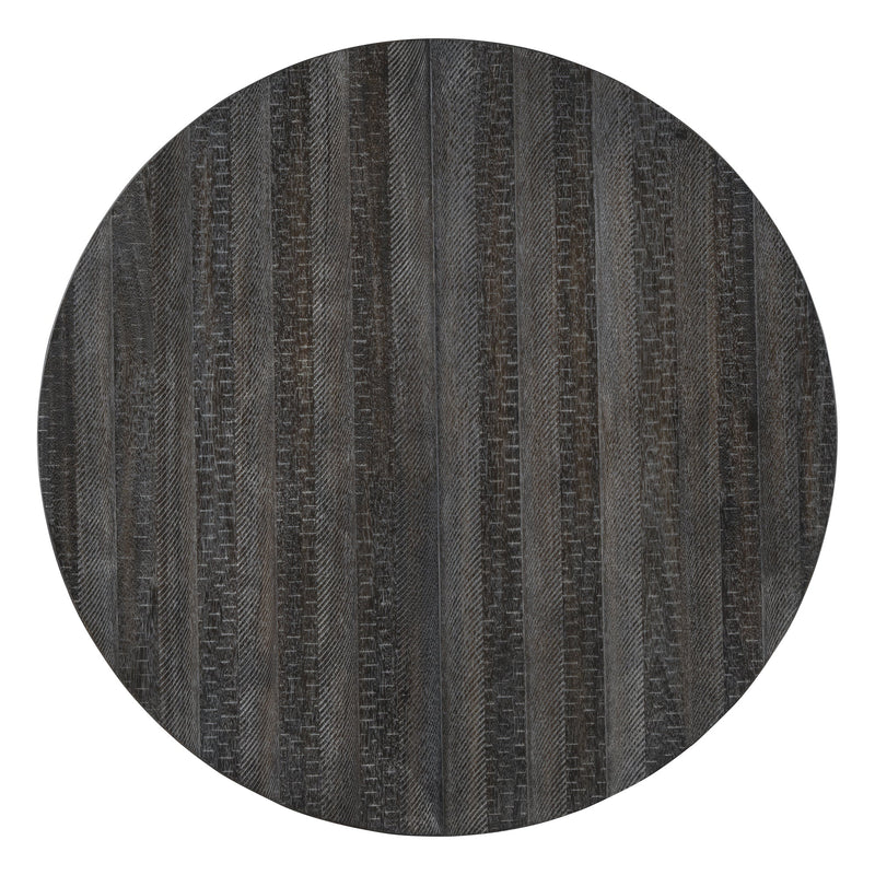 5-Piece Retro Functional Dining Set with Extendable Round Table with Removable Middle Leaf and 4 Upholstered Chairs for Dining Room and Living Room (Black)