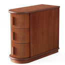 3 Drawer End Table, Semi Oval For Living Classic Accent Furniture - Walnut by HouseOfZazla
