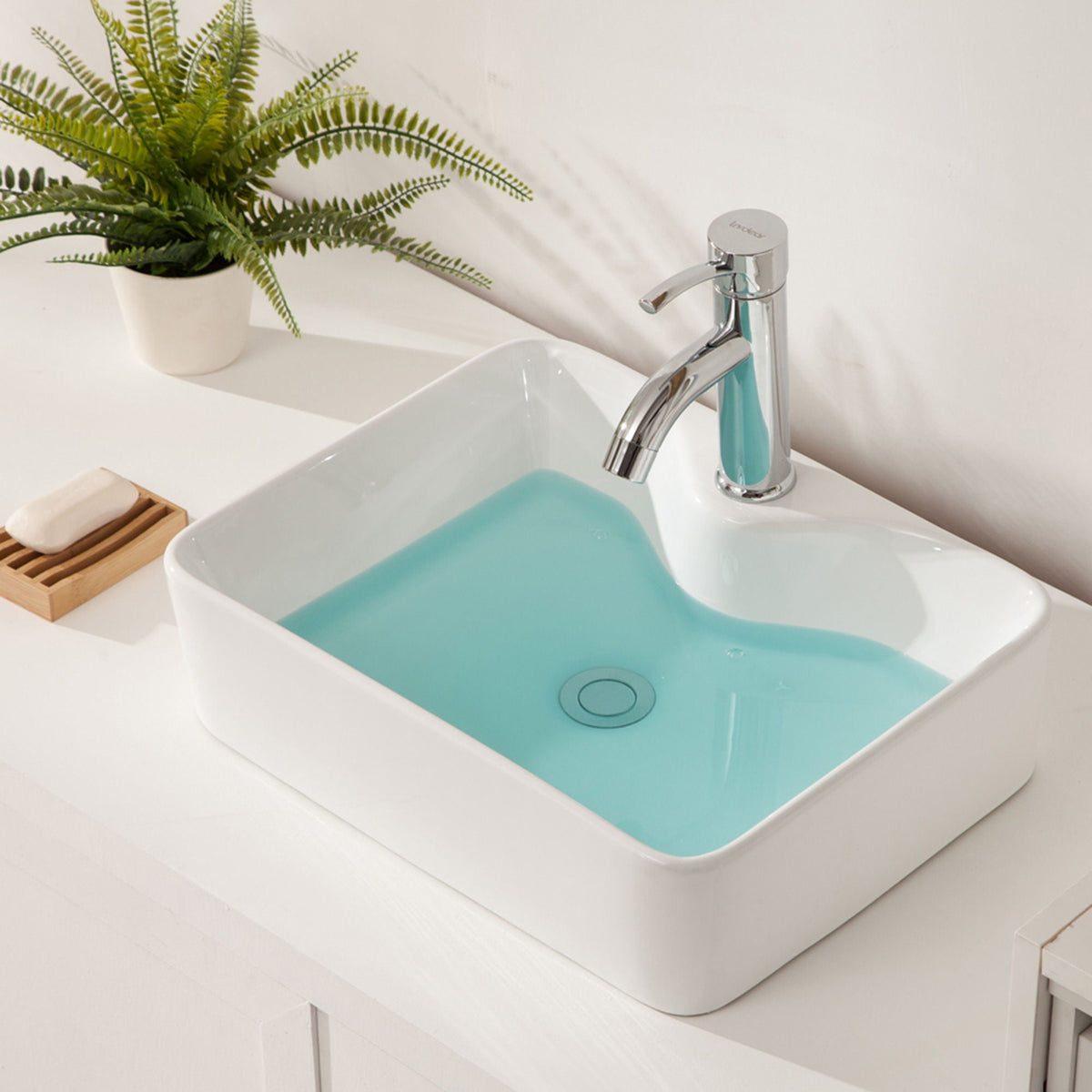 Modern Ceramic Rectangular Vessel Bathroom Sink With Sleek Design, photo 9 of 14