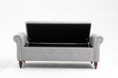 63 inches living room Bench Folding Storage Ottoman, Gray