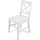 Acacia Wood Dining Chairs, White