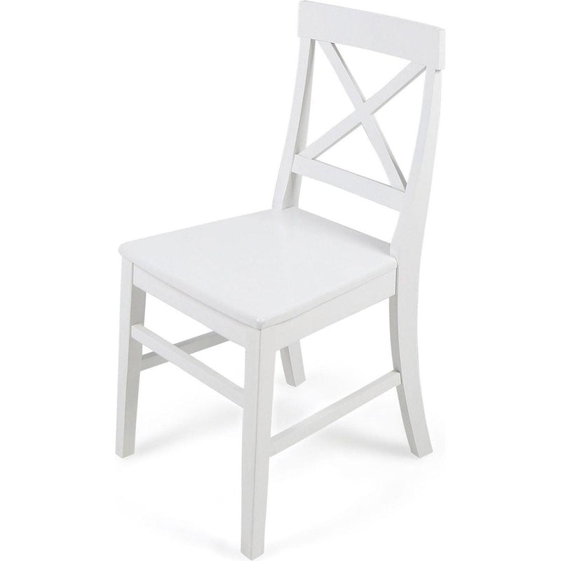 Acacia Wood Dining Chairs, White