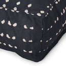 Dalm - Fabric Square Pouf Ottoman With Polystyrene Beads Filling - Dark Blue / White by HouseOfZazla