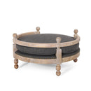 Round Pet Sofa, Wide Upholstered Pet Bed - Charcoal by HouseOfZazla
