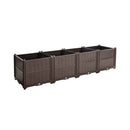 Indoor / Outdoor Rectangular Plastic Planting Box Kit For Vegetables, Herbs, Flowers & Succulents, Coffee, Polypropylene, 62.80" - Coffee