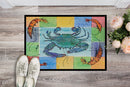 Crab Doormat Indoor Outdoor 24H X 36W Front Door Mat Rugs for Entryway, Non Slip Washable Low Pile,