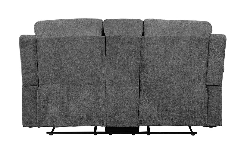 Kalen - Chenille Loveseat With Console - Gray, photo 3 of 7