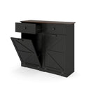 Double Tilt Out Trash Cabinet With Hideaway Drawer And Barn Door Style by HouseOfZazla