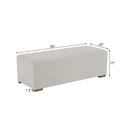 Simple Long Ottoman For Living Room - White by HouseOfZazla