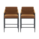 Mid Century Modern Counter Stool Set With Iron Frame