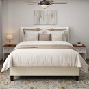 King Size Bed Frame with Upholstered Teddy Velvet Headboard