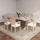 French Vintage Upholstered Fabric Dining Armchair (Set of 2) - Beige by HouseOfZazla