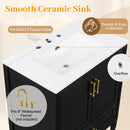 Elegant Fluted Bathroom Vanity With Sink, Soft Close Doors & Drawer by HouseOfZazla