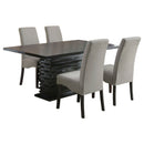 Shandra - 5 Piece Dining Set Tabletop And Upholstered Side Chairs - Gray by HouseOfZazla