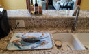 Crab Dish Drying Mat Absorbent Dish Drying Mat Pad for Kitchen Counter Dish Drainer Mat for Countertop, 14 x 21", Multicolor