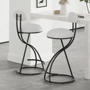 Round Print Bar Stools Upholstered Chairs For Kitchen (Set of 2)