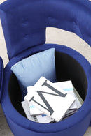 360 Swivel Accent Chair with Storage Function, Velvet Curved Chair with Gold Metal Base for Living Room, Nursery, Bedroom