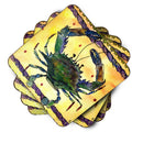 Crab Foam Coasters Set of 4 Cup Coasters for Indoor Outdoor, Tabletop Protection, Anti Slip, Mouse pad Material