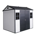Resin Outdoor Storage Shed With Two - Window And Double - Door, Plastic Shed With Floor For Gargen, Patio, Yard, Lawn by HouseOfZazla