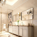 Rounded Corner Rectangle Bathroom Mirror For Wall Metal Frame Wall Mounted Bathroom Mirror Vanity Bathroom Mirror (Horizontal & Vertical) by Unique Piece Furniture