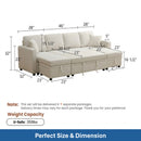 23" x 23" Off-White Square Ottoman