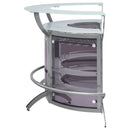 Dallas 3-piece Curved Freestanding Home Bar Cabinet Silver