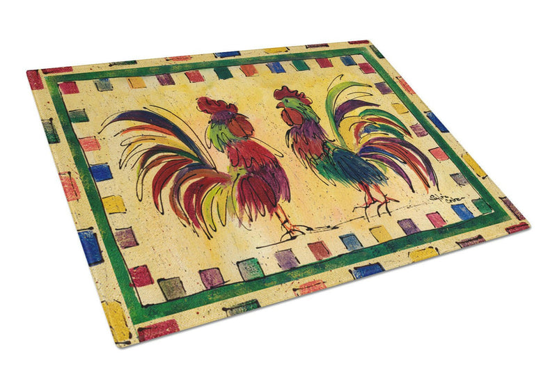 Rooster  Glass Cutting Board Large