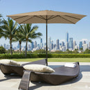 Rectangular Patio Umbrella With Crank Tilt, Polyester UV-Resistant Canopy
