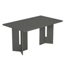 Dining Table Set With 6 Upholstered Chairs, Rectangular Table With Cutout Legs by HouseOfZazla