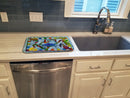 Crab Dish Drying Mat Absorbent Dish Drying Mat Pad for Kitchen Counter Dish Drainer Mat for Countertop, 14 x 21", Multicolor