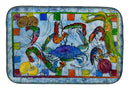 Crab Dish Drying Mat Absorbent Dish Drying Mat Pad for Kitchen Counter Dish Drainer Mat for Countertop, 14 x 21", Multicolor