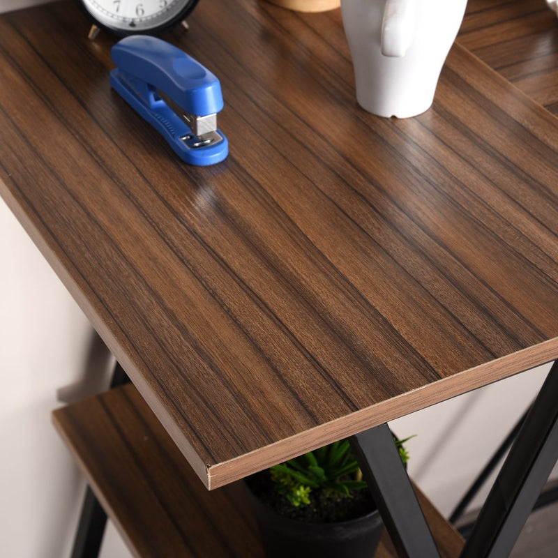 47.2"W X 18.9"D X 30.1"H Computer Desk with 2 layers - BROWN & BLACK