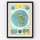 Vintage Air Age Map of The World 1946