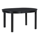 5-Piece Multifunctional Dining Table Set, Farmhouse Dining Set with Extendable Round Table,Two Small Drawers and 4 Upholstered Dining Chairs for Kitchen and Dining Room (Black)