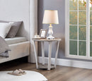 Elysian - Contemporary Round End Table With Shelf - Gray by HouseOfZazla