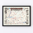Vintage Map of Forest County, California 1957