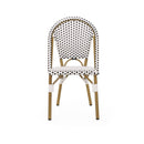 Outdoor Rattan And Aluminum French Bistro Chairs Set