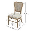 Classic Retro Dining Chair (Set of 2) With Rattan Backrest - Dark Brown / Beige by HouseOfZazla