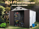 8x14 Ft Outdoor Resin Storage Shed with Windows