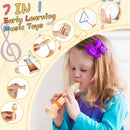 8Pcs Toddler Musical Toys Wooden Montessori Musical Instruments with Xylophone Tambourine Maracas for Boys Girls Aged 3 4 5 Years Old