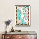Vintage Map of California 1954