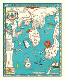 Vintage Map of Boothbay Harbor, 1931