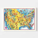 Vintage Pictorial Map of the United States, 1940