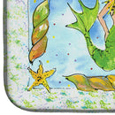Mermaids Blonde and Red Head Dish Drying Mat Absorbent Dish Drying Mat Pad for Kitchen Counter Dish Drainer Mat for Countertop, 14 x 21", Multicolor