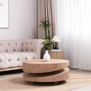 Modern Round Wood Coffee Table, Accent Table For Living Room - Antique Natural / Natural / Rustic by HouseOfZazla