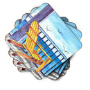 Adirondack Chairs Coasters - Set of 4 Lightweight Foam, Absorbent Drink Coasters