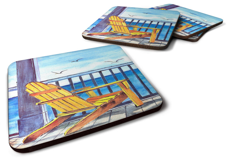 Adirondack Chairs Coasters - Set of 4 Lightweight Foam, Absorbent Drink Coasters