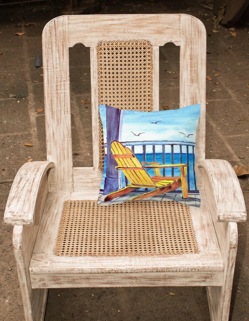 Yellow Adirondack Chair Fabric Decorative Pillow 8085-1PW1414